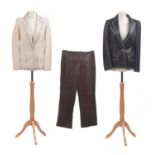 A selection of leather clothing by Mulberry,