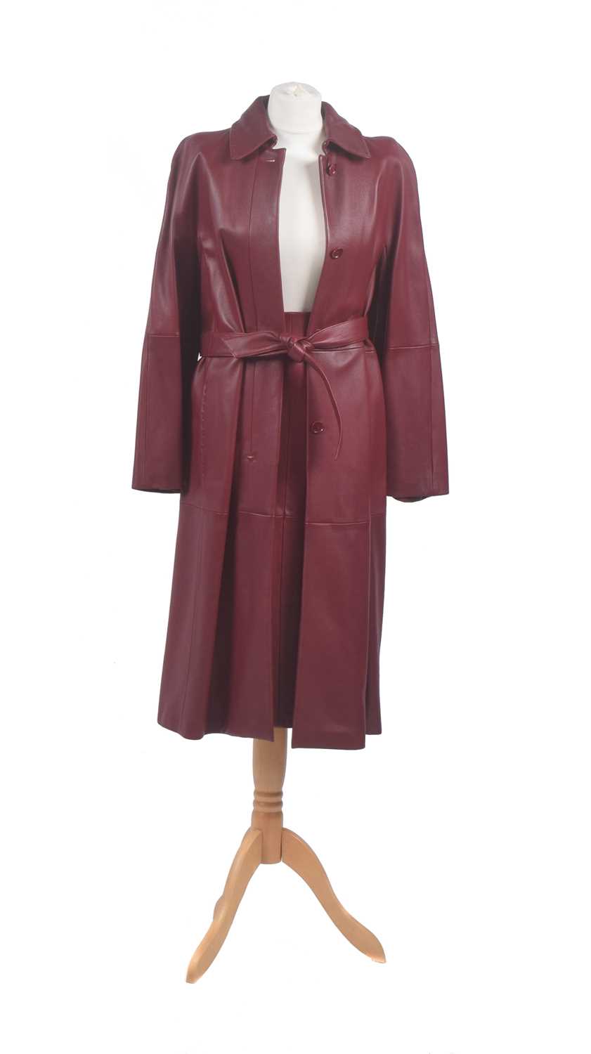 A red leather set by Maxmara,