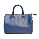 A Louis Vuitton blue Epi Speedy 25 handbag,