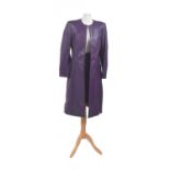 An Escada purple leather set,