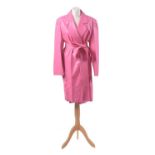 A pink leather coat by Louis Feraud,