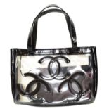 A Chanel CC Transparent Tote Shoulder Bag,