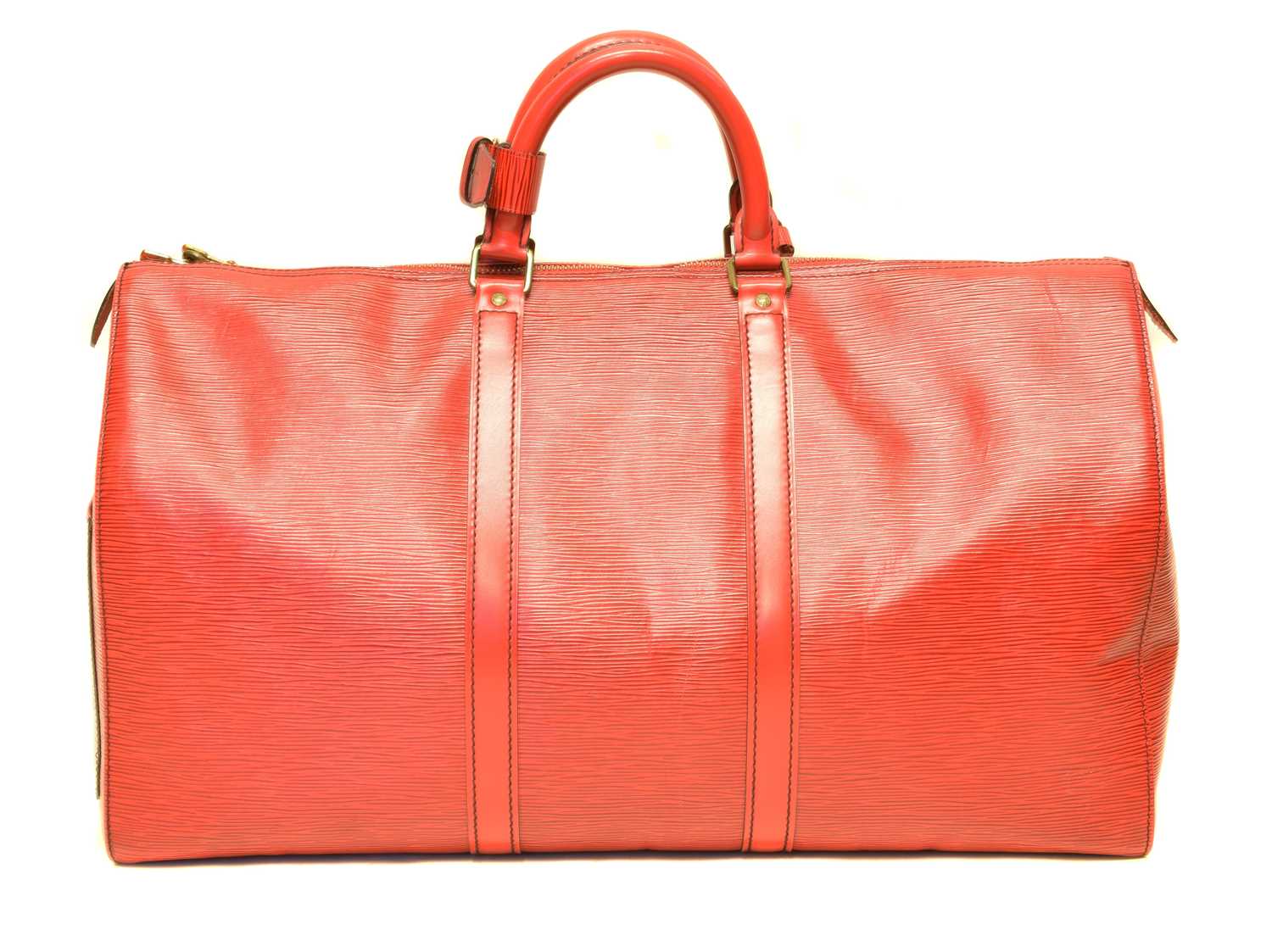 A Louis Vuitton red Epi Keepall 50 luggage bag, - Image 2 of 2