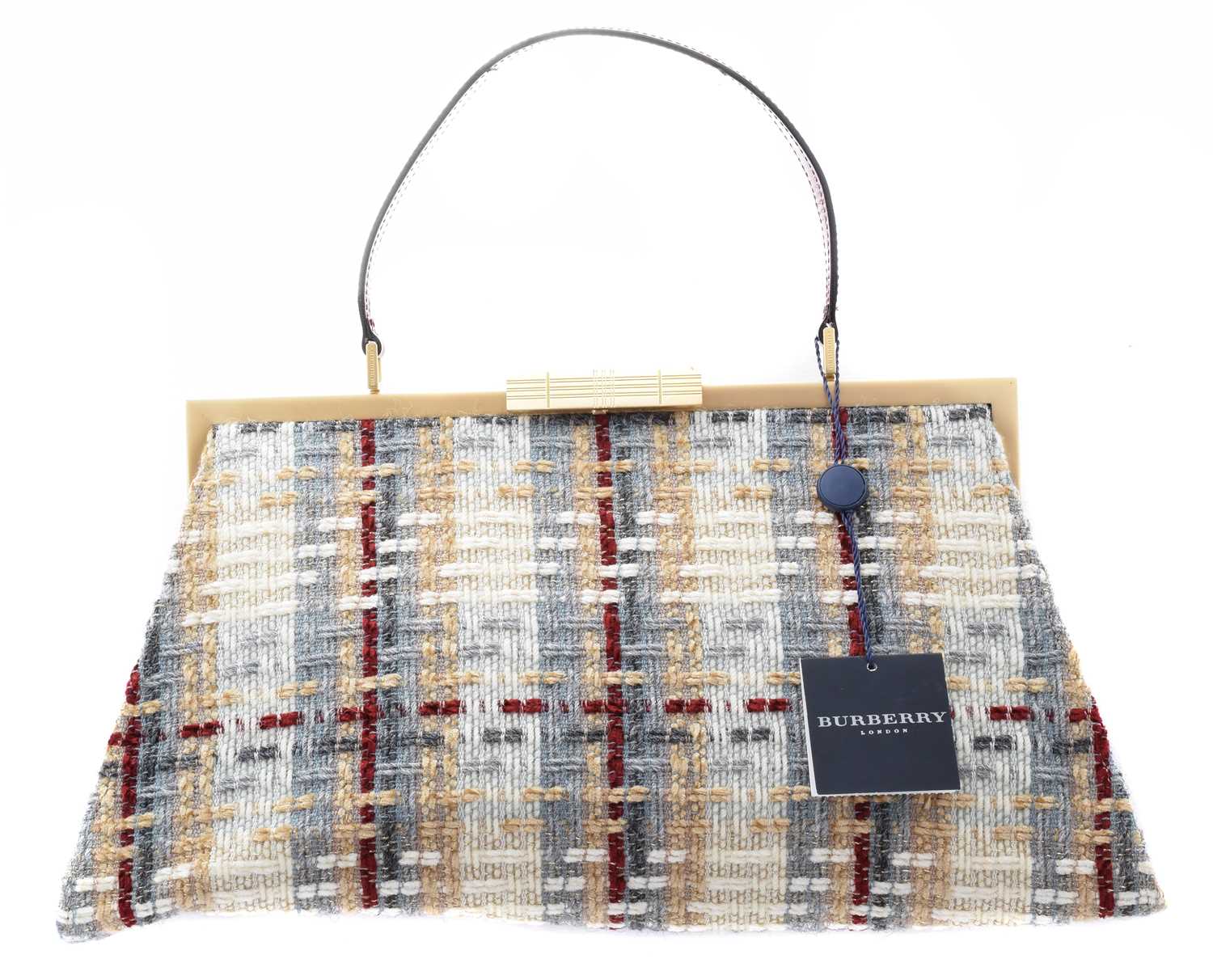 A Burberry tweed bag,