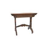 19th Century hardwood Anglo Indian hardwood foldover card table