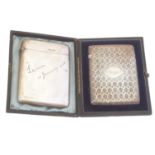 Two Victorian and later silver card cases,