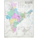 Large framed Railway Map of India, 1981.
