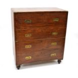 Late 19th-century hardwood military chest