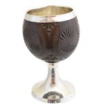 A George III Scottish silver mounted coconut cup,
