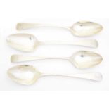 Four Georgian table spoons,