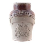 Saltglaze apothecary / chemists jar and cover