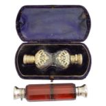 Two Victorian double ended scent bottles,