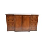 George III mahogany breakfront linen cupboard