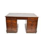 Victorian mahogany twin pedestal writing desk