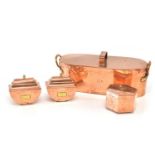 Victorian copper jelly mould and others