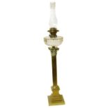 A Victorian brass oil lamp