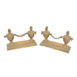 Pair of Regency Bell Metal Andirons