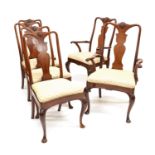 Six Edwardian mahogany framed dining chairs