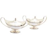 A pair of Victorian silver salts,