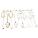 A selection of Georgian and later spoons,