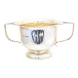 An Edward VII silver twin handled cup,
