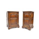 Two 20th century oak bedside cabinets