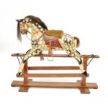 Edwardian dapple grey rocking horse