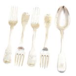 A selection of Victorian flatware,