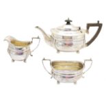 A George V three piece teaset,