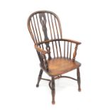Mid 19th century ash and elm Windsor chair