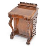 Victorian figured walnut Davenport