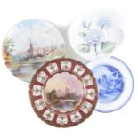 Four hand-painted plates