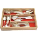 A large selection of silver flatware,