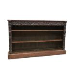 Victorian carved oak bookcase