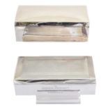 Two silver cigarette boxes,