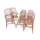 20th-century oak and elm Windsor chairs
