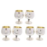 Six Elizabeth II silver goblets,