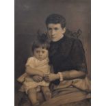 Continental School (19th century) Portrait of Caroline Emily Cuningham and her son Martin