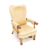 William IV walnut framed armchair