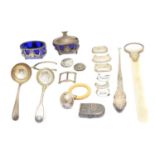 A selection of silver and white metal items,