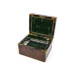 Victorian rosewood veneer travel box