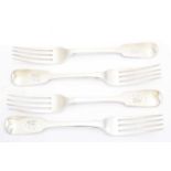 Four William IV forks,