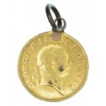 King George III, Half-Guinea, 1804, pendant mounted and plugged.