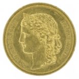 Switzerland, 20 Francs, gold, EF.