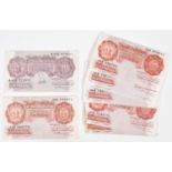 Ten Bank of England Ten Shillings Series "A" Britannia Issue banknotes (10).