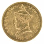 Bhutan, Jigme Wangchuck, gold 1-Sertum 1966.