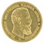 German States, Prussia, Frederick III (March 1888-June 1888), 20 (Twenty) Mark, 1888, gold, EF.