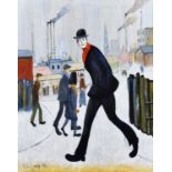 John Hanley (British 1947-) "Man Walking" after L.S. Lowry