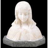 Early 20th Century White Marble Bust of Mary Magdalene