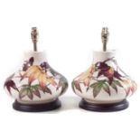 Pair of Moorcroft lamps